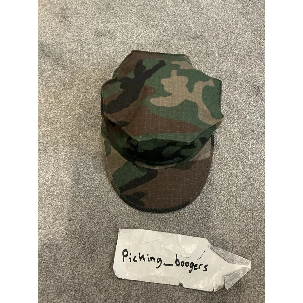 USMC Cap Utility MC USA Made Marines Woodland Camo MILITARY Size Medium